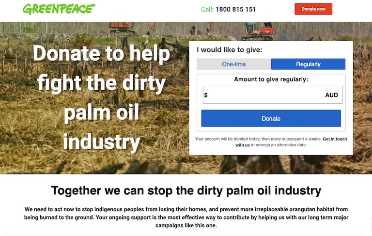 Archived design: Greenpeace Campaign Pages
