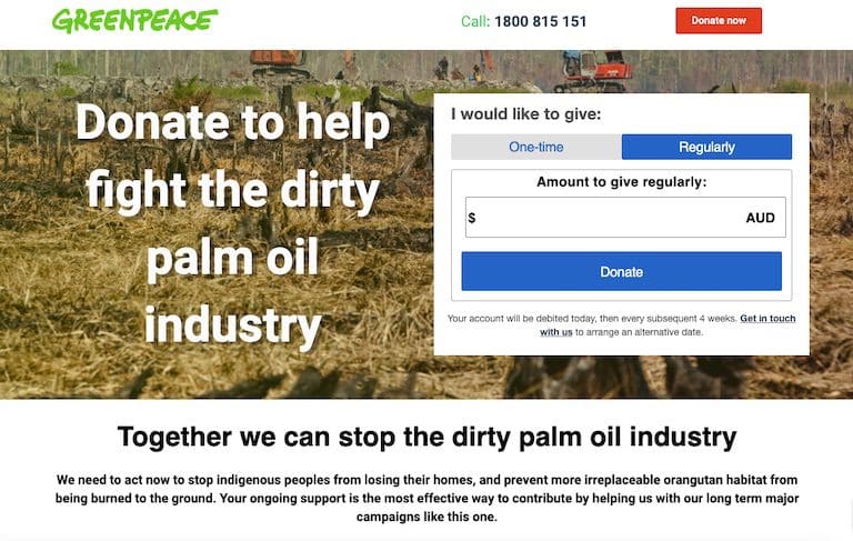 Greenpeace Palm Oil Industry Campaign Page